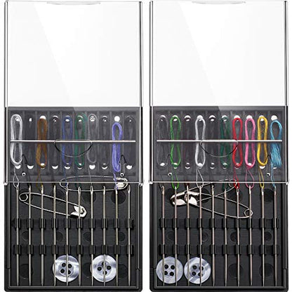 HESTYA 20 Pcs Pre-Threaded Sewing Needles Kit with Case - style: Rich Color