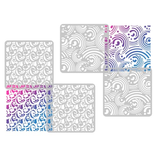 2Pcs Cosmic Swirl Mod Spiral Wall Stencil Templates 11.8 x 11.8 Inch Reusable Plastic Stencils for Painting on Wood Wall Floor Fabric Glass Furniture - style: Swirl Mod Spiral
