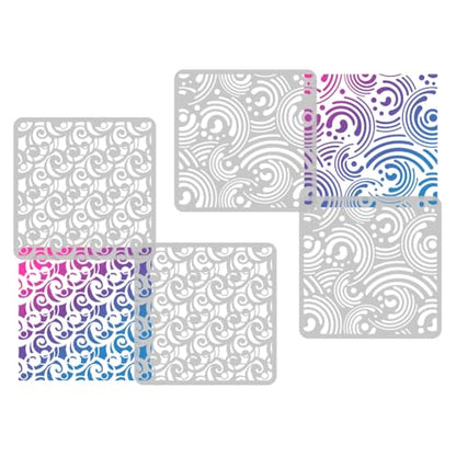 2Pcs Cosmic Swirl Mod Spiral Wall Stencil Templates 11.8 x 11.8 Inch Reusable Plastic Stencils for Painting on Wood Wall Floor Fabric Glass Furniture - style: Swirl Mod Spiral