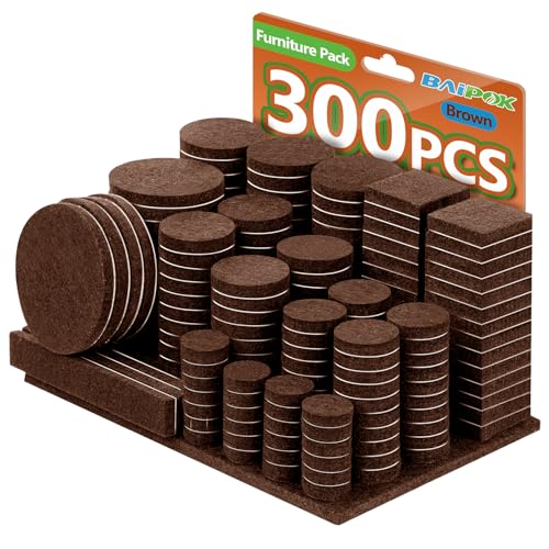Furniture Pads Felt Pads 300 Pieces Huge Pack Furniture Felt Pads, Brown - size: Brown