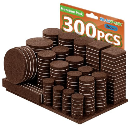 Furniture Pads Felt Pads 300 Pieces Huge Pack Furniture Felt Pads, Brown - size: Brown