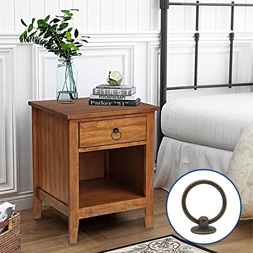 Luomorgo Antique Bronze Ring Pull Handle Knobs, 6 Pcs - color: Bronze-6pcs
