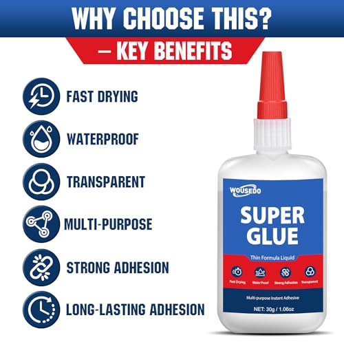 Super Glue Liquid 30g, Fast Bonding Instant All Purpose Crazy Glue - size: Thin Ca Glue