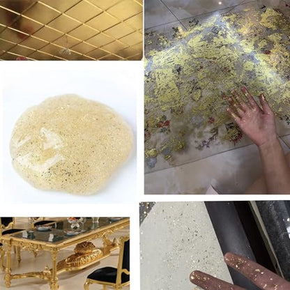 BLWAFY Imitation Gold Leaf Sheets, 6.3 x 6.3 inches, 100 Pieces, Metallic Gold, for DIY Art Projects and Crafts (100)