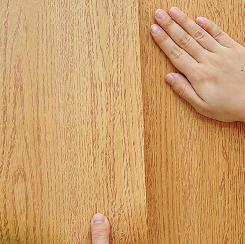 TOOLDECO Peel Stick Wood Grain Wallpaper Countertop Paper Funitures Decorative Vinyl Sticker (15.8X79Inch, Light orange shade) (15.8Inch*79Inch) - size: 15.8"W x 79"L