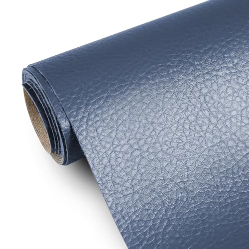 Faux Leather 0.7mm Upholstery Fabric by the Yard 15 Yard Navy Blue - color: Navy Blue, size: 15 Yard