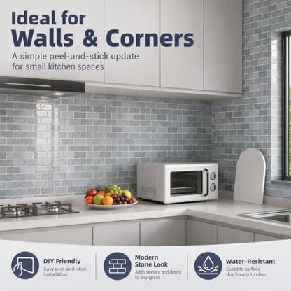 Peel and Stick Backsplash for Kitchen, Grey - color: Gray