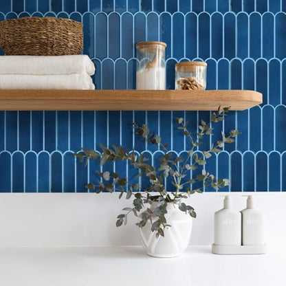 Commomy Thicker Nary Blue Peel and Stick Backsplash 10 pcs of 12" x 12" - color: Navy Blue