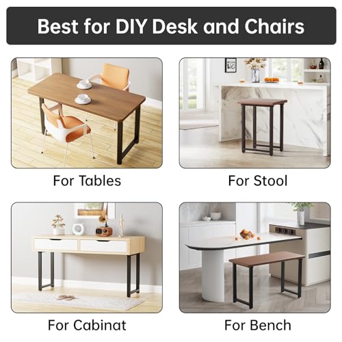 TOCRETOARE Metal Table Legs Heavy Duty, 34”H x 24”W, Metal Furniture Legs for Dining Desk Bench and Coffee Table, Industrial Black DIY Iron Bench Legs, Set of 2 - color: Rectangle, size: 34"Hx24"W