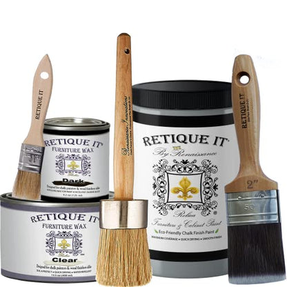 Retique It Chalk Furniture Paint by Renaissance DIY, Wax Kit, 05 Stone Castle, 32 Ounces - color: 05 Stone Castle