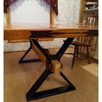 KaKaBB Metal Desk Legs 28 inch, Heavy Duty Industrial Table Legs with Adjustable Protector Feet, DIY Modern Cast Iron Furniture Legs Set of 2 (28", Black) - size: 28inches