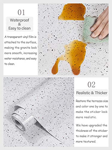 MelunMer White Wallpaper Marble Contact Paper for Countertops 15.7”×197” - color: White, size: 15.7" x 197"