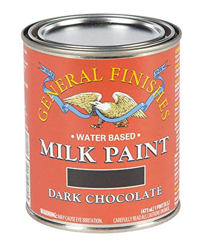 General Finishes Water Based Milk Paint, 1 Pint, Dark Chocolate - color: Dark Chocolate, size: 16 Fl Oz (Pack of 1)