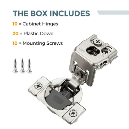 HOME EDIT 5 Pair 1-1/2 Inch Overlay Soft Close Cabinet Hinges Door Hinges - size: 1-1/2 inch Overlay