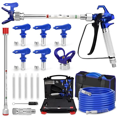 18Pcs 3600PSI Airless Spray Gun Kit, 25Ft Hose, 5 Tips