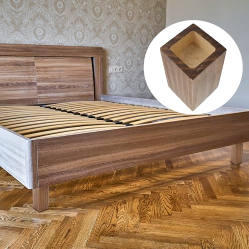 Retro Red Cuboid Pine Wooden Square Holes Furniture Riser 4Pcs - color: Retro Red, size: In dia 1.97"/H 3.94"