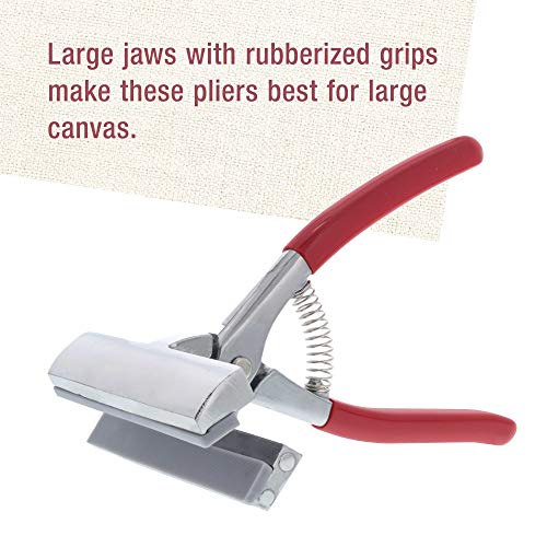 U.S. Art Supply Extra-Wide Canvas Pliers 4.75", Padded Handle