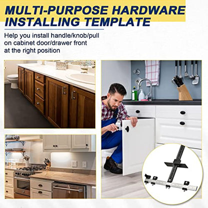 Cabinet Handle Jig, Template Tool for Hardware Installation Hole Drilling