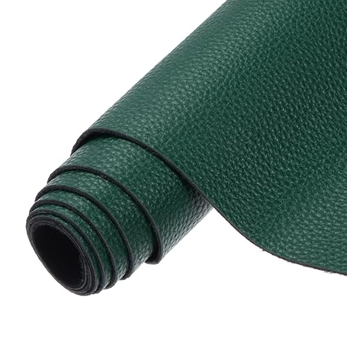 MECCANIXITY Faux Leather Fabric Sheets, 54x36 Inch Waterproof Solid Soft PU Synthetic Leather Sheet for Upholstery Replacement Renovate Furniture Bag Crafts DIY Sewings(Dark Green) - color: Dark Green