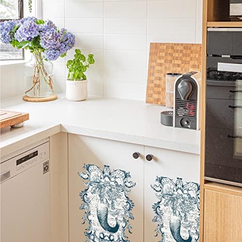 GLOBLELAND 3 Sheets Mermaid Rub on Transfer for Furniture 6×12 inch - style: Mermaid