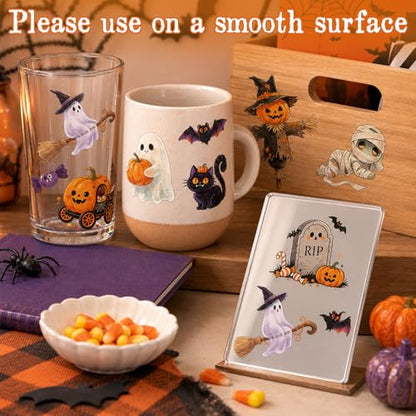 WANDIC 3 Sheets Rub On Transfer Stickers, Autumn Halloween Christmas Combo Set Waterproof Decal for Furniture Wood Scrapbook Crafts Journal Card Making - color: Autumn & Halloween & X Mas