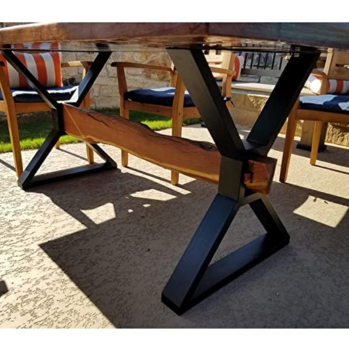 KaKaBB Metal Desk Legs 28 inch, Heavy Duty Industrial Table Legs with Adjustable Protector Feet, DIY Modern Cast Iron Furniture Legs Set of 2 (28", Black) - size: 28inches
