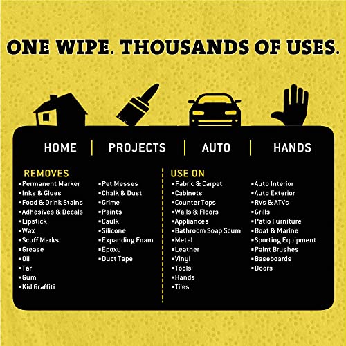 Tub O' Towels Heavy-Duty Multi-Surface Cleaning Wipes – Extra-Large 10" x 12", 90-Count Canister – Removes Grease, Tar, Ink & Tough Stains – Safe for Home, Auto, Garage & More