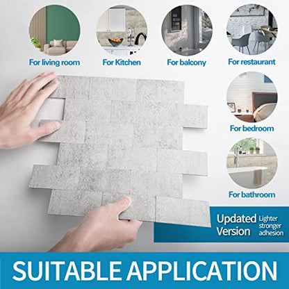 Art3d Peel and Stick Backsplash, Stick on Wall Tile, 10-Pack, Natural White - color: Natural White 10pcs