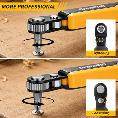 GRENPRO 30-in-1 Right Angle Screwdriver 36-Tooth Reversible Ratchet Set