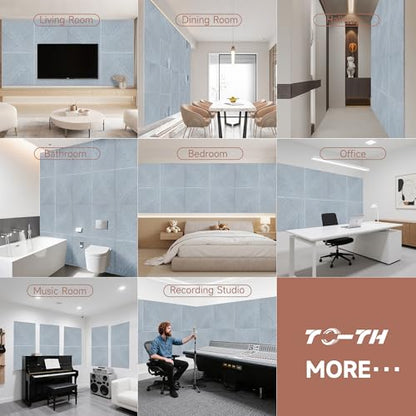 TO-TH Sound Proofing Panels Self-Adhesive Acoustic Panel 6Pack, Silver Grey - color: Silver Grey