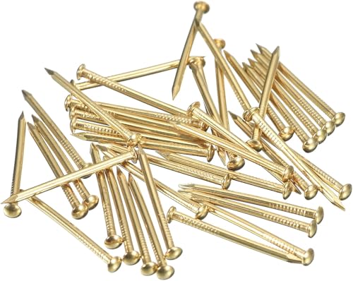 Tiny Wooden Nails for DIY Craft Projects, Antique Drawer Repairing, Mini Boxes Decorative Accessories[Set of 100pcs] (23mm/0.9inch, Gold) - color: Gold, style: 23mm