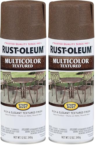 Rust-Oleum 223523 Stops Rust Multi-Color Textured Spray Paint, 12 Ounce, Autumn Brown,Count 1(Pack of 2) - color: Autumn Brown, size: 12 Ounce (Pack of 2)