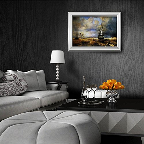 Abyssaly Black Wood Contact Paper Peel and Stick Wallpaper for Cabinets - color: Black, size: 17.7" x 590.6"