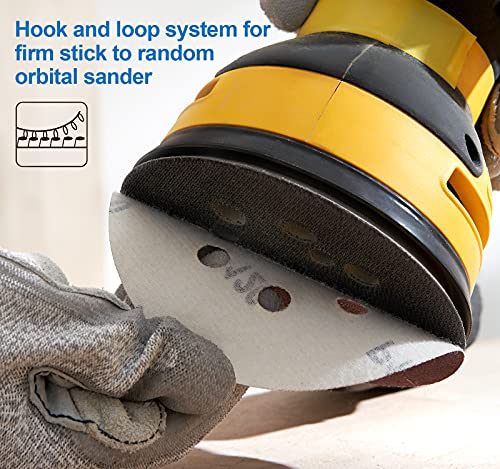 Sanding Disc 5 Inch 8 Hole Hook and Loop Sanding Pads for Orbital Sander 40/60/80/120/180/240/320 Grits-Pack of 72 - style: 40-320 grit
