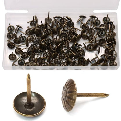 Biaungdo 150 Pcs Bronze Daisy Upholstery Tacks with Box for Furniture - color: Bronze
