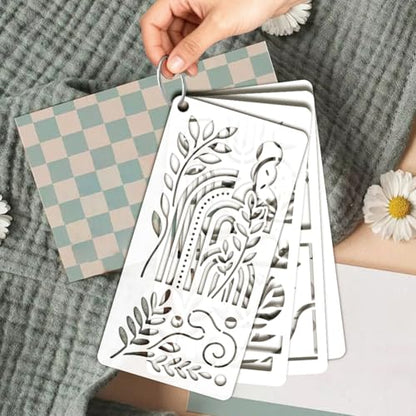 12 Sheets Boho Scene Stencil for Painting, Abstract Aesthetic Stencil Flower Leaf Sun Moon European Floral Drawing Stencils Reusable Art Template for Painting on Wall Wood Home Decor - style: Boho Scene