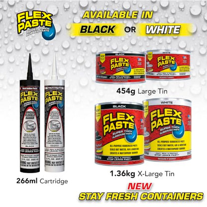 Flex Paste Rubberized Waterproof Sealant Paste, Black, Cartridge, 1-Pack - color: Black, size: Cartridge