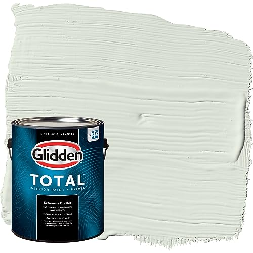 Glidden Total Interior Wall Paint & Primer All-in-One, Salty Breeze/Green, Flat, 1 Gallon - color: Salty Breeze, size: 128 Fl Oz (Pack of 1)