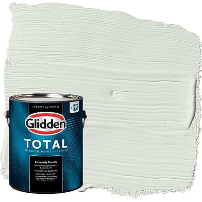 Glidden Total Interior Wall Paint & Primer All-in-One, Salty Breeze/Green, Flat, 1 Gallon - color: Salty Breeze, size: 128 Fl Oz (Pack of 1)