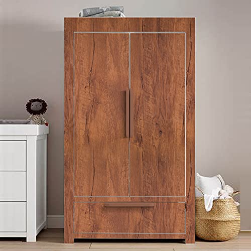 Peel and Stick Wood Grain Contact Paper for Kitchen Cabinets Countertops - color: Brown Red, size: 17.7" x 118"