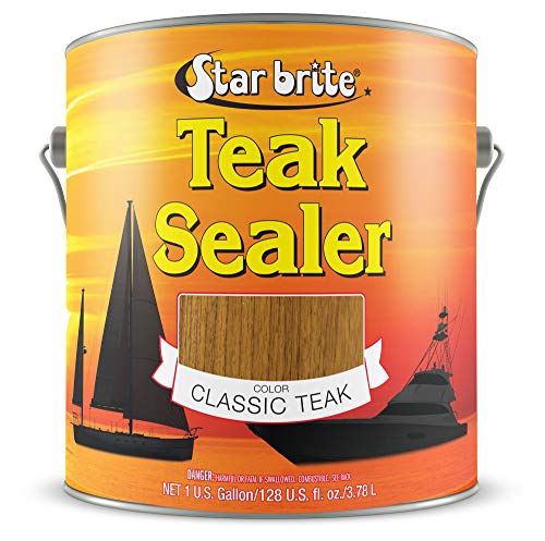 STAR BRITE Teak Sealer - No Drip, No Splash Formula - One-Coat, Durable Protection for All Fine Woods - Perfect for Outdoor Furniture & Marine Use - Classic Teak 1 Gallon (088000) - color: Classic, style: 128 Oz Gallon