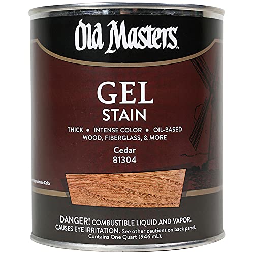 4-Pack of 1 qt Old Masters 81304 Cedar Gel Stain Oil-Based Stain - color: Cedar, size: 1 Quart (Single)