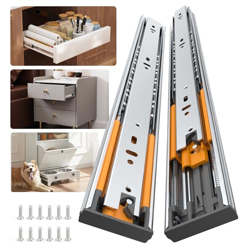 Furniware 5 Pairs 22 Inch Soft Close Drawer Slides Side Mount - size: 22 Inch