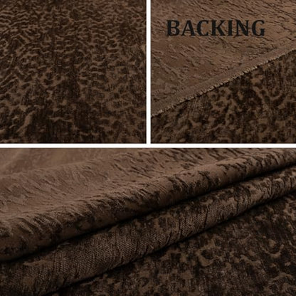 Foamma Francesca Chenille Jacquard Ikat Pattern Upholstery Fabric by The Yard - 55" Wide Soft Fabric Ideal for Accent Chairs, Throw Pillows, and Statement Upholstery - Espresso, 1 Yard - color: Espresso, size: 1 Yard