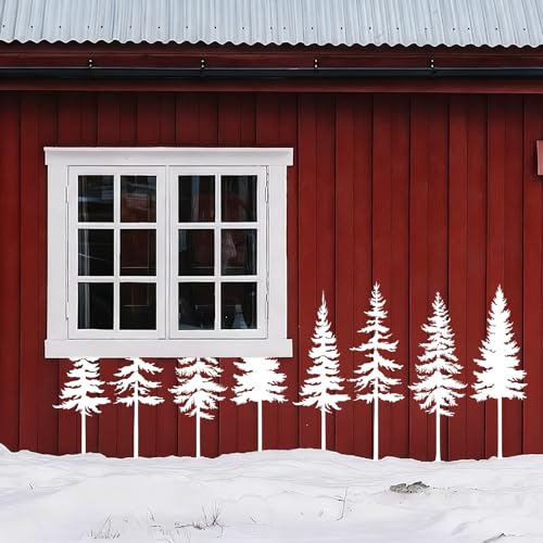 8pcs Large Pine Tree Stencils 32.5'' - 34'' Tree Wall Stencils - style: Large Pine Tree