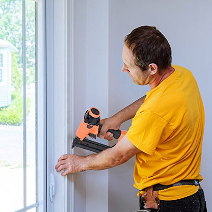 Valu-Air F50Q 18 Gauge Pneumatic Brad Nailer 3/8” to 2” for Cabinet, Trim, Baseboard, Chair Rail, and Finish Work (Needs An Air Compressor)