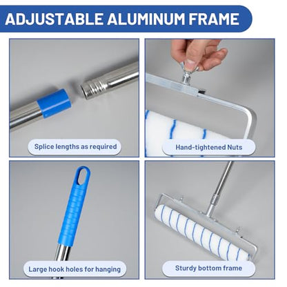 12 Pcs Paint Roller Kit with Extension Pole