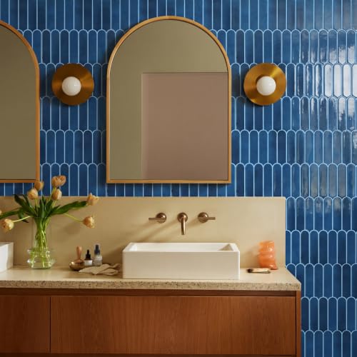 Commomy Thicker Nary Blue Peel and Stick Backsplash 10 pcs of 12" x 12" - color: Navy Blue