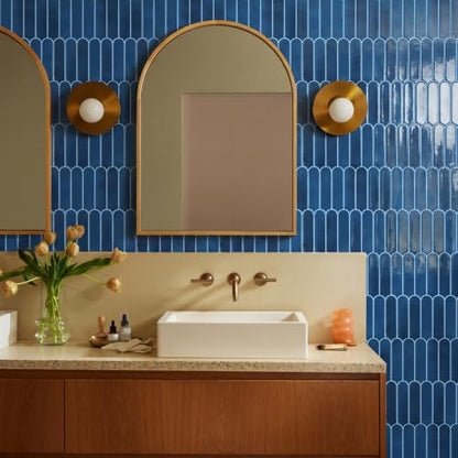 Commomy Thicker Nary Blue Peel and Stick Backsplash 10 pcs of 12" x 12" - color: Navy Blue