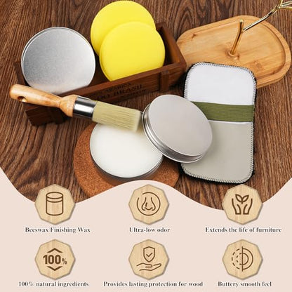 2PCS Furniture Finishing Wax Chalk Paint Clear Finishing Wax - color: White 400G